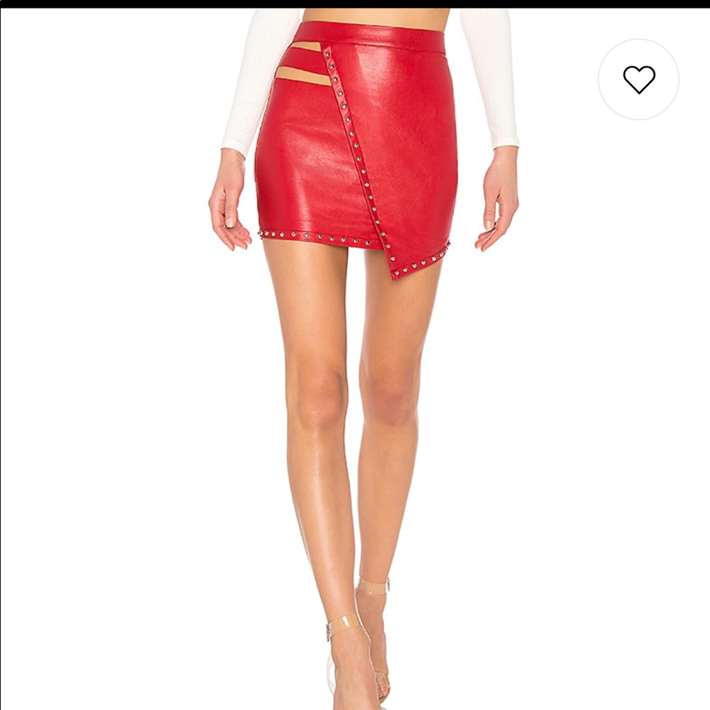 H:ours studded leather skirt